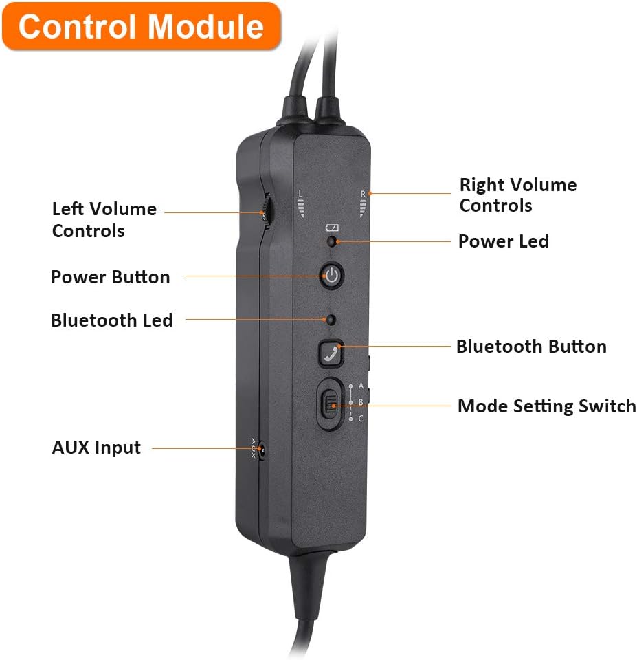 ANR Aviation Headset with Bluetooth, GA Dual Plugs