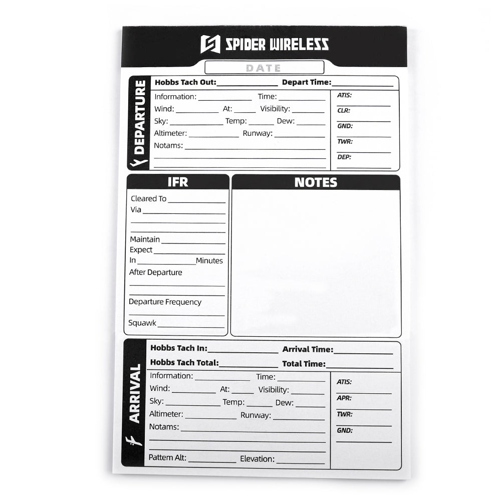 Pilot Kneeboard Notepad, IFR Flight Notepad for Pilot, Aviation Pilot Bag Accessory, Fits Most Aviation Kneeboards, 3 Pack