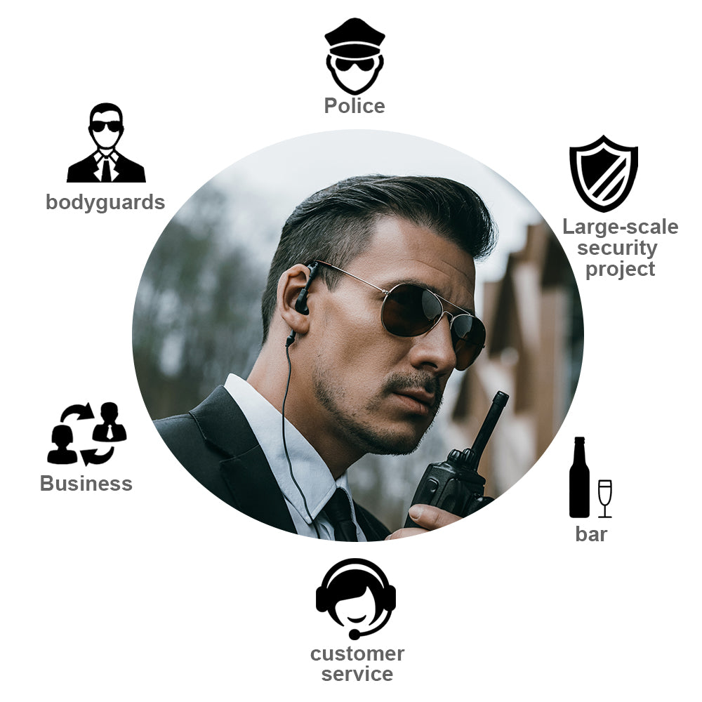 2 pin Walkie Talkie Earpiece Compatible with Motorola Radios