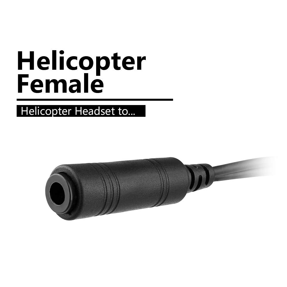 Helicopter U-174 Plug Aviation Headset to General Aviation(GA) Adapter Cable