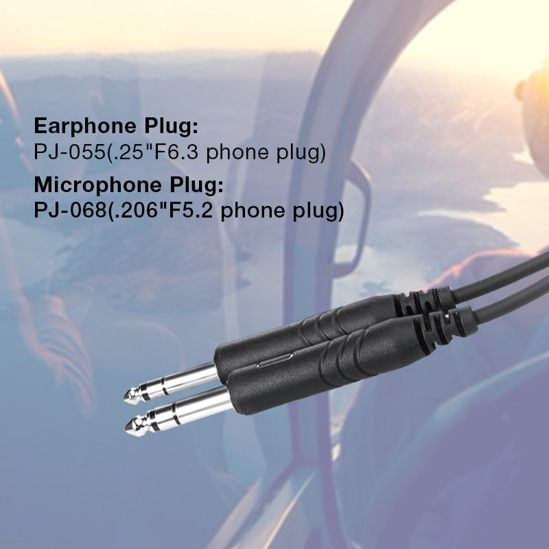 Aviation Headset Replacement Cable, Control Module with GA Dual Plugs