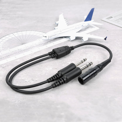 Aviation Headset to General Aircraft (GA) Adapter for Bose A20 Lemo 6Pin