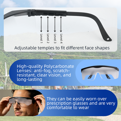 IFR Training Glasses for Pilots, Adj. View Limiting Goggles Device, w/ Case