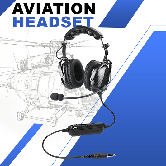 Carbon Fiber ANR Headset with Bluetooth for Helicopter