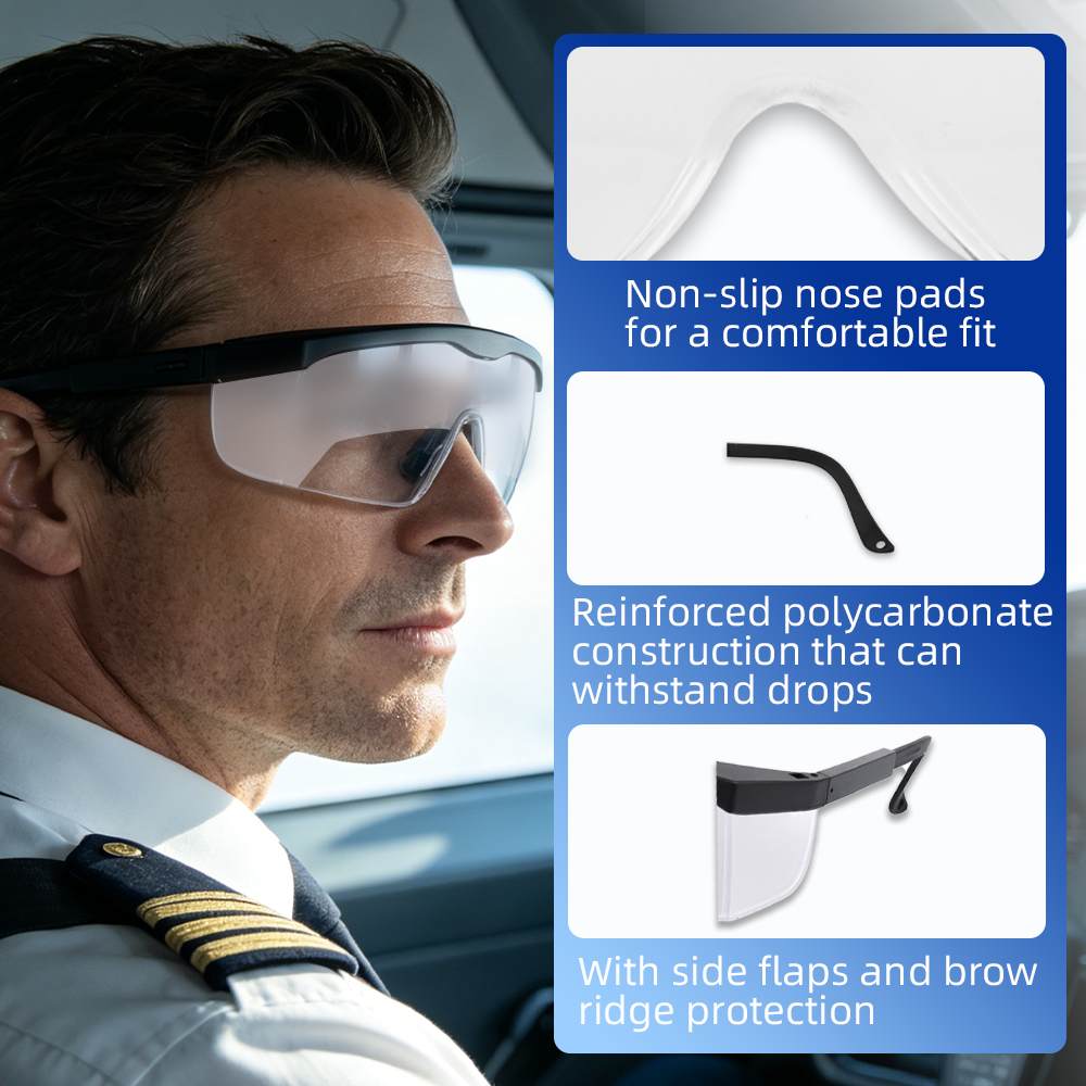IFR Training Glasses for Pilots, Adj. View Limiting Goggles Device, w/ Case