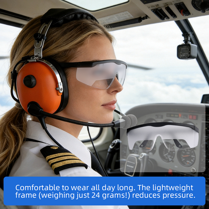 IFR Training Glasses for Pilots, Adj. View Limiting Goggles Device, w/ Case