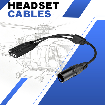 Aviation Headset GA Dual Plugs to Airbus 5 Pin XLR Headset Adapter
