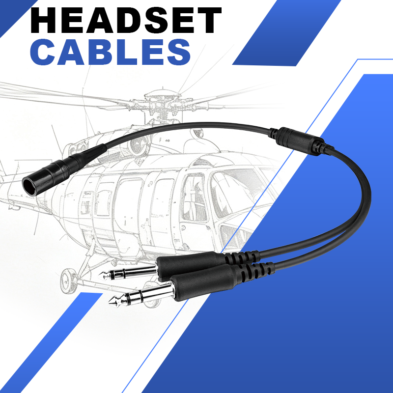 Aviation Headset to General Aircraft (GA) Adapter for Bose A20 Lemo 6Pin