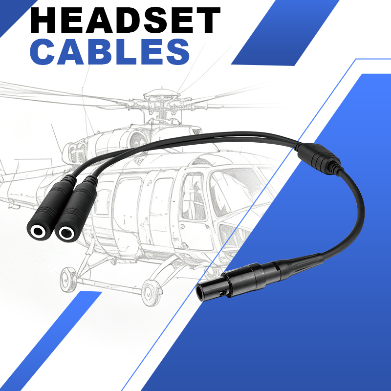 GA Headset to 6 Pin Lemo Connector Aviation Headset Adapter