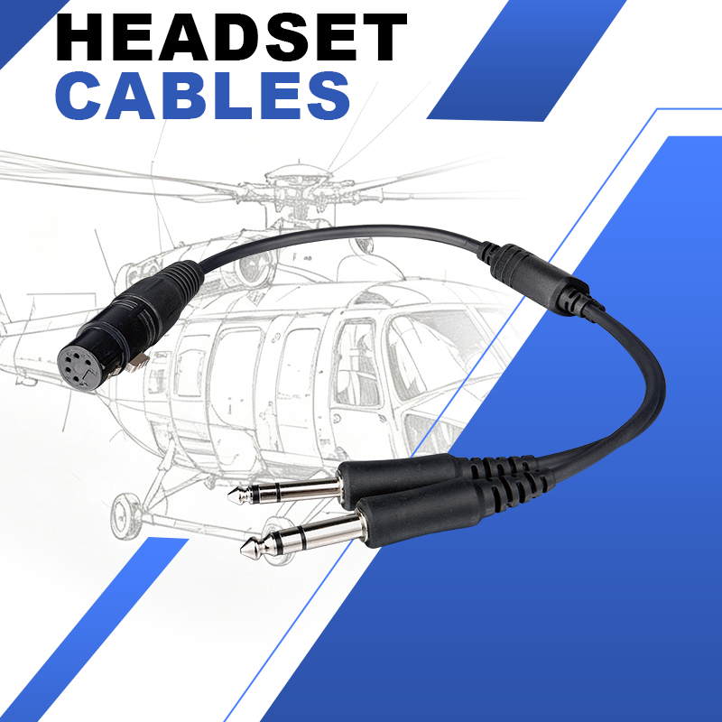 Airbus XLR Headset to General Aviation (GA) Dual Plugs Headset Adapter