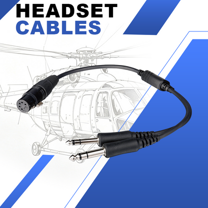 Airbus XLR Headset to General Aviation (GA) Dual Plugs Headset Adapter