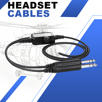 Aviation Headset Replacement Cable, Control Module with GA Dual Plugs