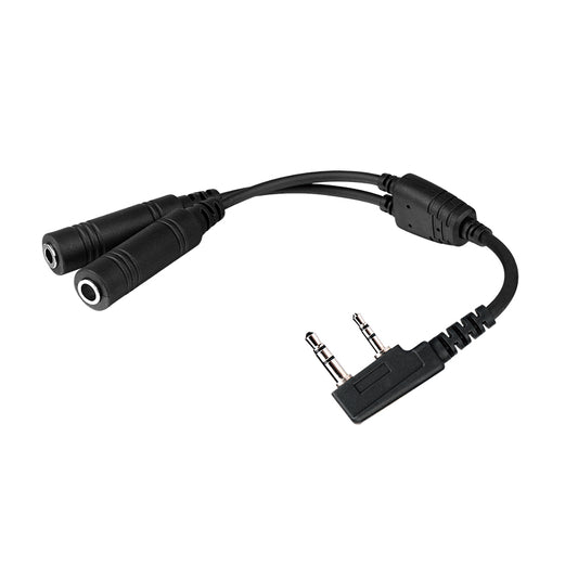 General Aviation Headset to K Plug Adapter Cable for Kenwood Baofeng HYT Two Way Radio