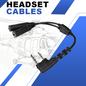 General Aviation Headset to Icom Two Way Radio Adapter Cable