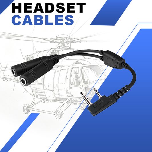 General Aviation Headset to K Plug Adapter Cable for Kenwood Baofeng HYT Two Way Radio