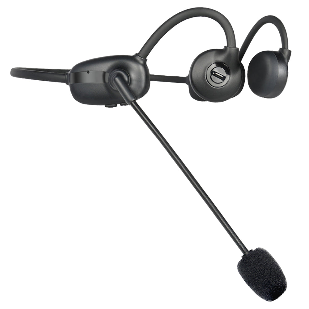 Bone Conduction Headphones with Mic, Bluetooth Stereo Headsets with Noise-Canceling Boom Microphone, IPX6 Waterproof Wireless Headsets for Office Running Outdoors