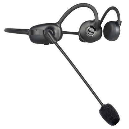Bone Conduction Headphones with Mic, Bluetooth Stereo Headsets with Noise-Canceling Boom Microphone, IPX6 Waterproof Wireless Headsets for Office Running Outdoors